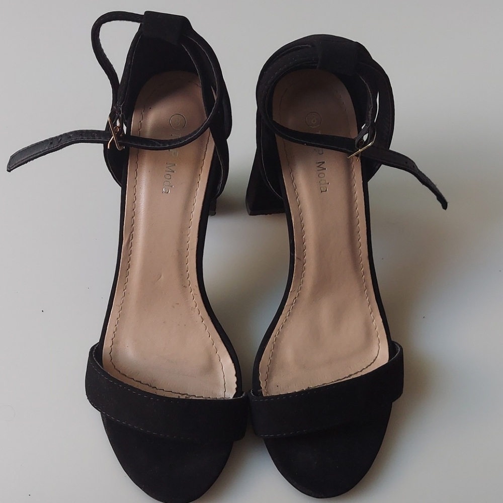 Open-Toe High Block Heel Sandal